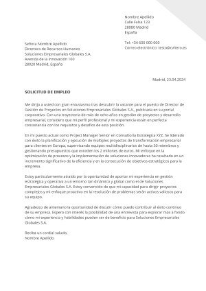 Ejemplo de carta de presentación para 2024