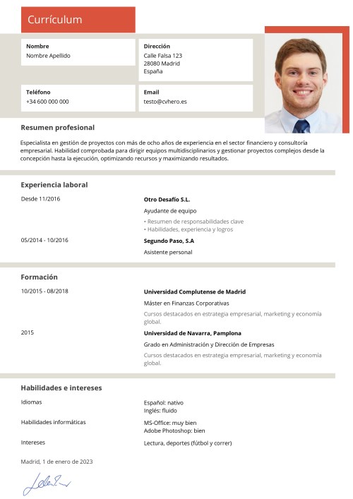 Ejemplo para Stylish CV