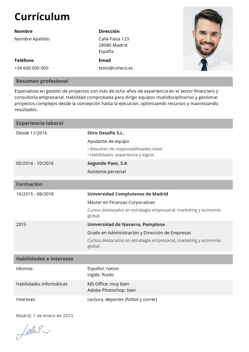 Ejemplo para Tabular CV